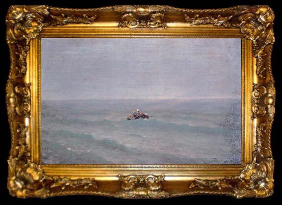 framed  Arkhip Ivanovich Kuindzhi The Boat on the sea, ta009-2